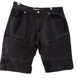 Noiz Jeans Black Shorts Size 40 (Actual 38) Pockets Denim Casual Logo Belt Loops